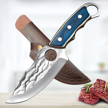 Кованый 5Cr15Mov Обвалочный Нож для кемпинга на открытом воздухе, Нож для выживания, Тесак для шеф-повара, Разделочный нож для приготовления пищи