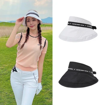 Летняя шляпа для гольфа Однотонная Портативная Спортивная женская кепка Черно-белая кепка для гольфа без верха