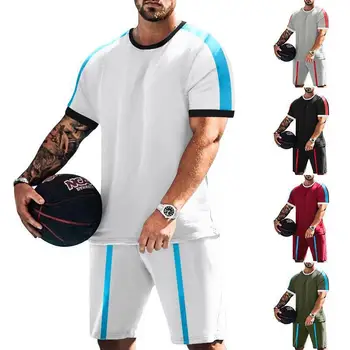 Мужская футболка, комплект из джерси для мальчиков, баскетбольная спортивная одежда оптом, спортивные костюмы, Футболка, шорты, Костюм, комплект из двух предметов, плюс размер