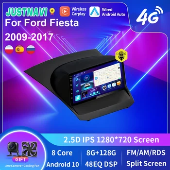 JUSTNAVI Android 10 Автомобильный Радиоприемник Для Ford Fiesta 2009-2011 Мультимедиа GPS Стерео Carplay Навигация DSP Видеоплеер Магнитофон